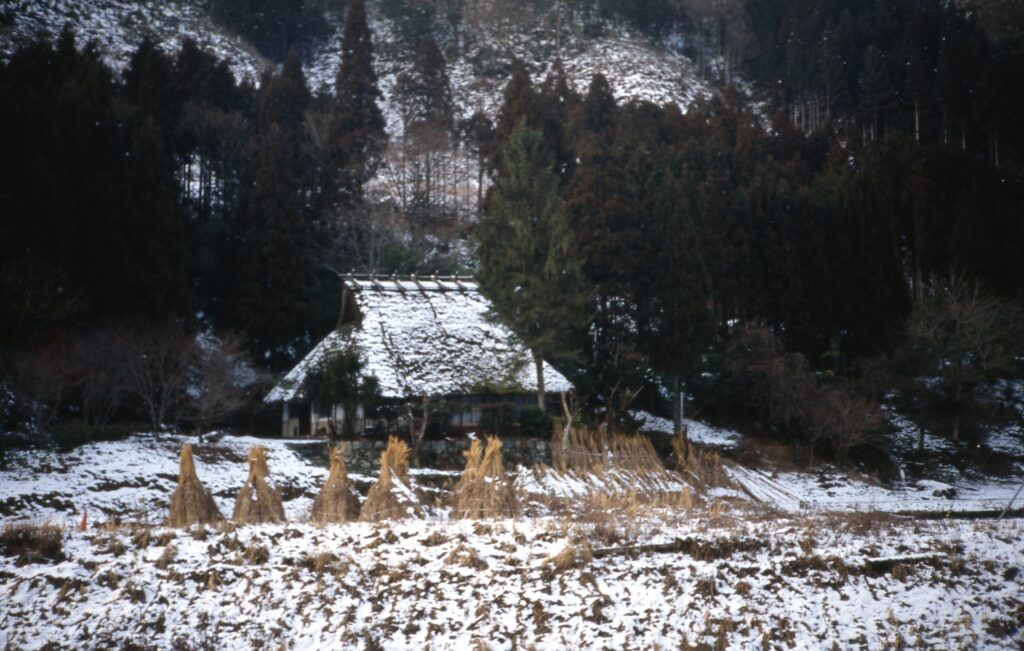 Sasari in de winter. Deze authentieke boerderjen zie je nog maar zelden in Japan